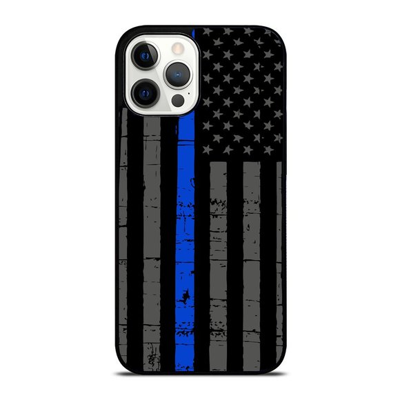 Police Blue Lives Matter Distressed US Flag Thin Blue Line iPhone Case - Picture 1 of 1